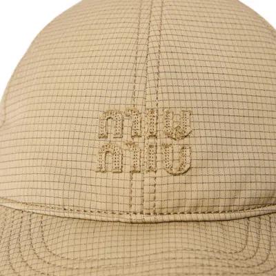 Miu Miu Solid Color Baseball Cap In Nude