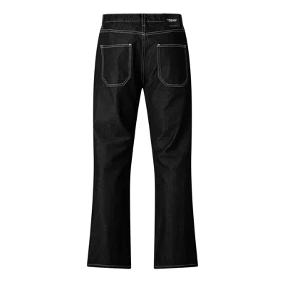 Off-white Solid Straight Leg Jeans In Black