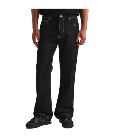 Off-white Solid Straight Leg Jeans In Black