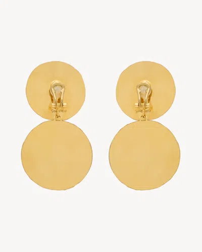 Saint Laurent Cabochon Drop Earrings In Ceramic In Multi