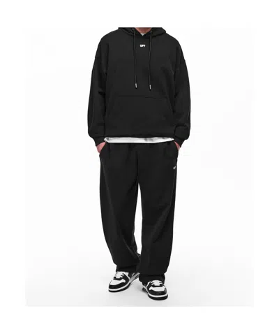 Off-white Logo Pattern Sweatpants In Black