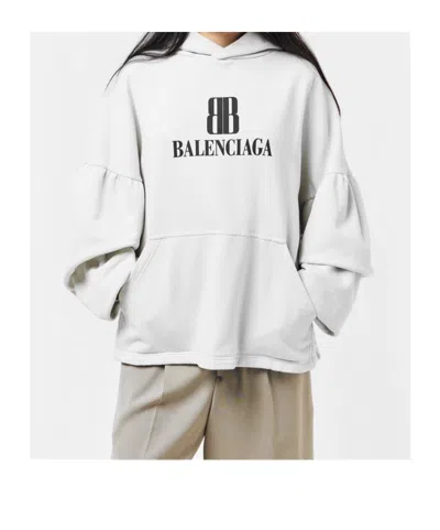 Balenciaga Oversized Mini Sweatshirt In Gray