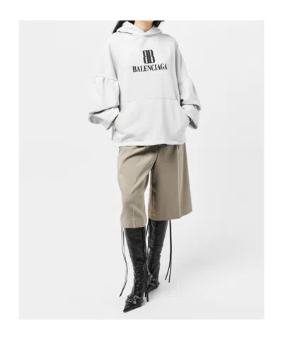 Balenciaga Oversized Mini Sweatshirt In Gray