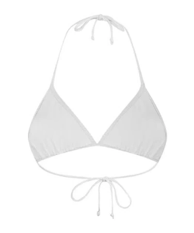 Norma Kamali String Bikini Top In Pearl