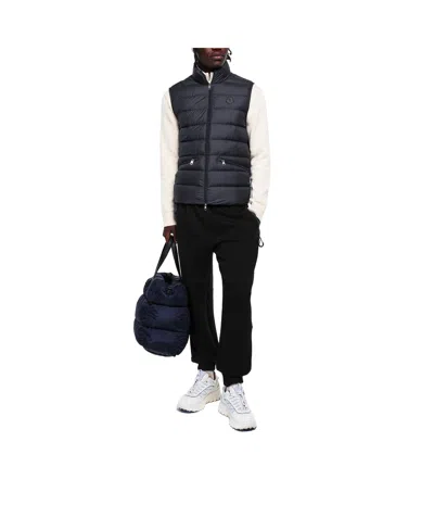 Moncler Treompan Black Padded Gilet In Polyester In Multi