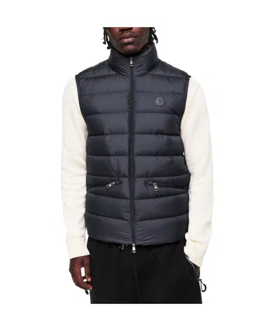 Moncler Treompan Black Padded Gilet In Polyester In Multi