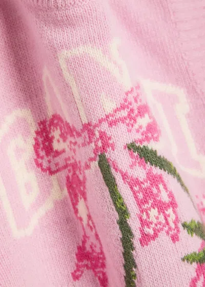 Ganni Cherry Pattern Wool Vest In Pink