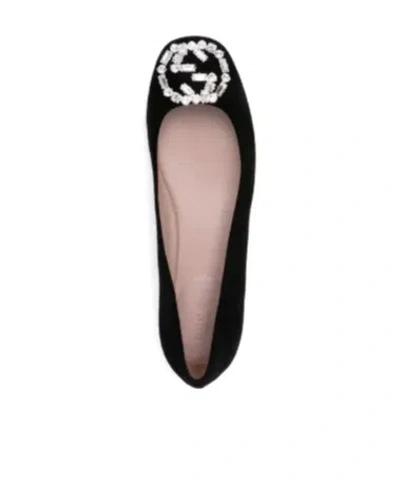 Gucci Interlocking-g Ballet Flats In Black