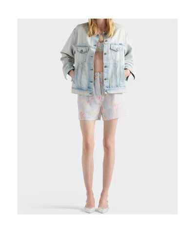 Prada Denim Blouson Jacket In Blue