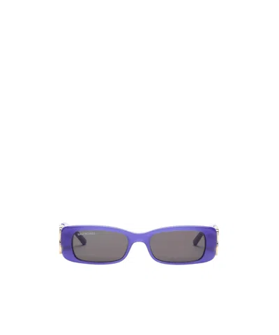 Balenciaga Rectangle-frame Sunglasses In Blue