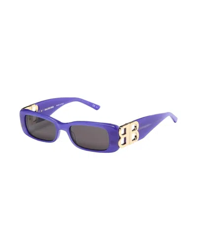 Balenciaga Rectangle-frame Sunglasses In Blue