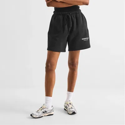 Essentials Logo Drawstring Shorts In Black