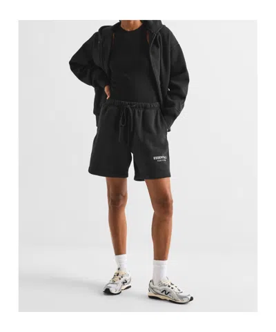 Essentials Logo Drawstring Shorts In Black
