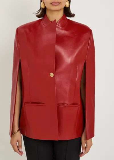 Khaite Dolso Open-sleeve Leather Jacket In Red