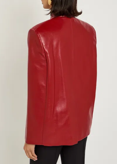 Khaite Dolso Open-sleeve Leather Jacket In Red