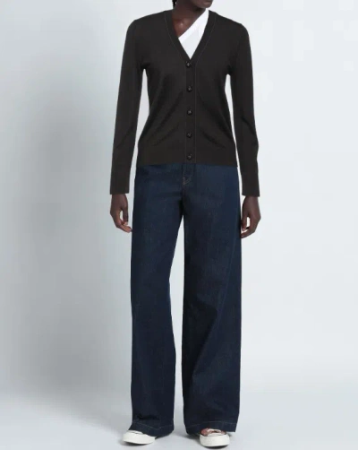 Tory Burch Simone Wool And Silk Cardigan In Orange