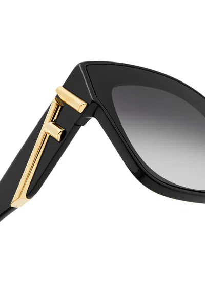 Fendi Round Square-frame Sunglasses In Black