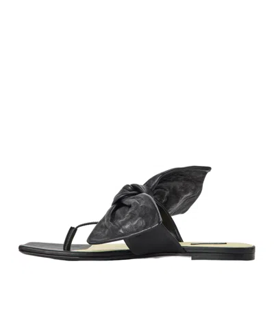 Givenchy Square-toe Flat Sandals In Black
