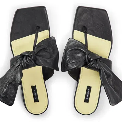 Givenchy Square-toe Flat Sandals In Black
