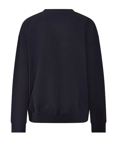 Ganni Printed Crew Sweatshirt In Black