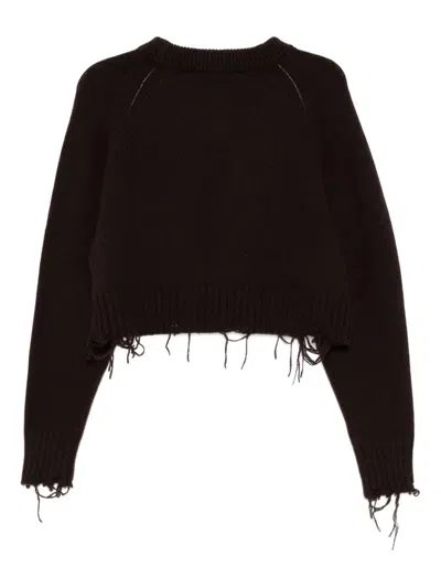 Low Classic Mini Distressed Pullover With Raglan Sleeves In Brown