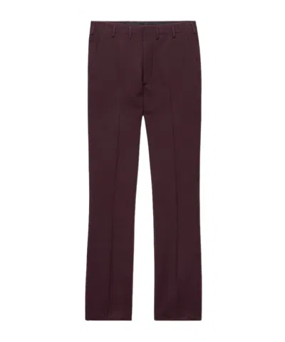 Prada Wool Pants In Burgundy