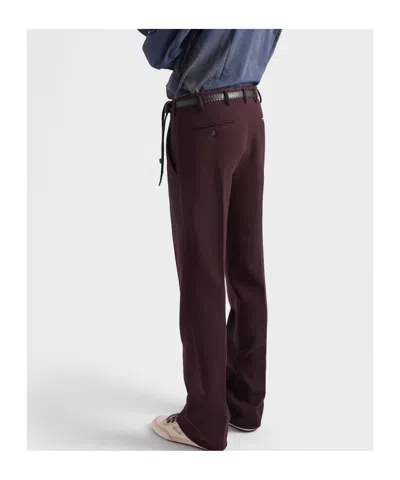 Prada Wool Pants In Burgundy