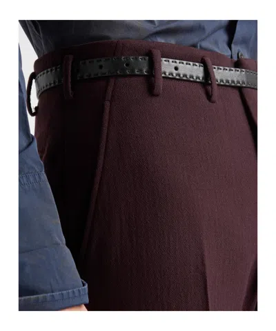 Prada Wool Pants In Burgundy