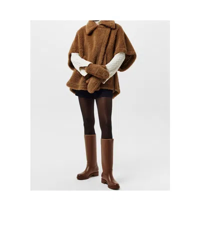 Max Mara Monogram Embossed Knee-high Leather Boots In Brown