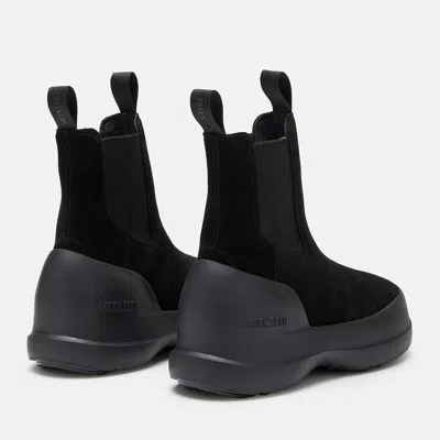 Moon Boot Luna Ankle Boots Elastic Side Panels In Black