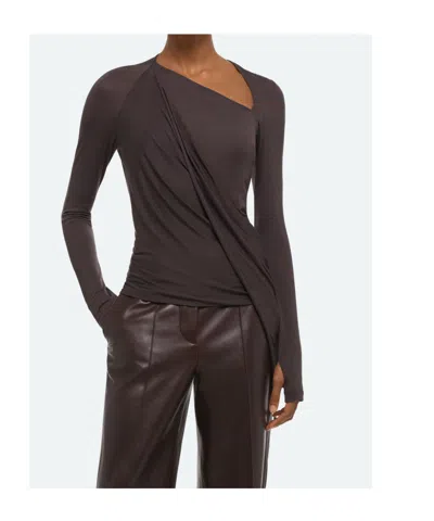 Helmut Lang Asymmetric Draped Top In Black