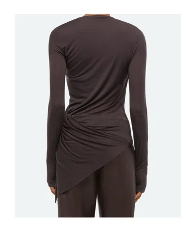 Helmut Lang Asymmetric Draped Top In Black