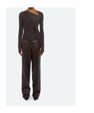 Helmut Lang Asymmetric Draped Top In Black