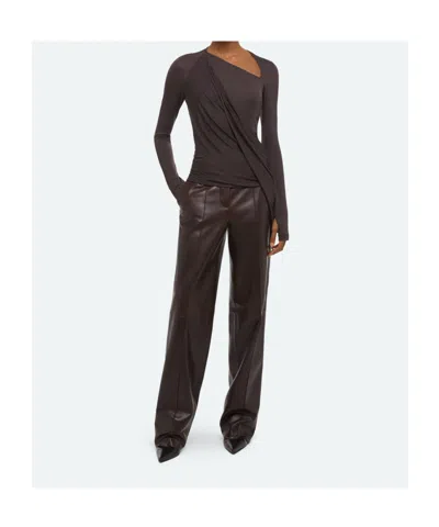 Helmut Lang Asymmetric Draped Top In Black