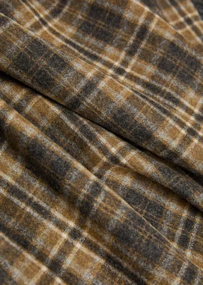 Rohe Checked Wool-blend Overshirt In Brown