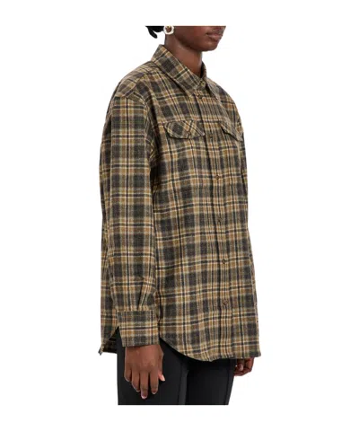 Rohe Checked Wool-blend Overshirt In Brown