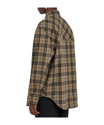 Rohe Checked Wool-blend Overshirt In Brown