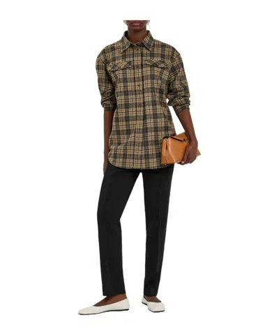 Rohe Checked Wool-blend Overshirt In Brown