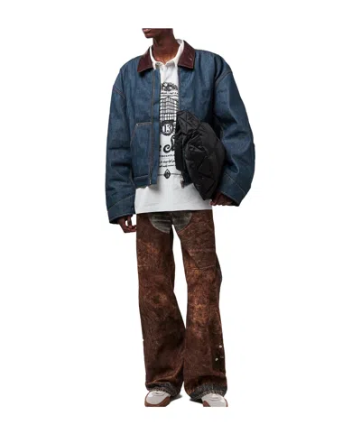 Acne Studios Men Denim Jacket With Contrasting Collar In Blue