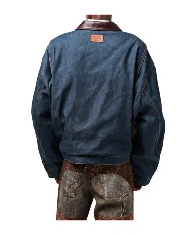 Acne Studios Men Denim Jacket With Contrasting Collar In Blue