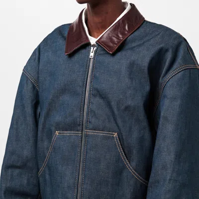 Acne Studios Men Denim Jacket With Contrasting Collar In Blue