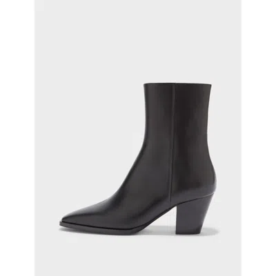 Aeyde Solid Color Ankle Heeled Boots In Black