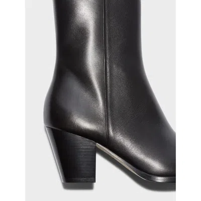 Aeyde Solid Color Ankle Heeled Boots In Black