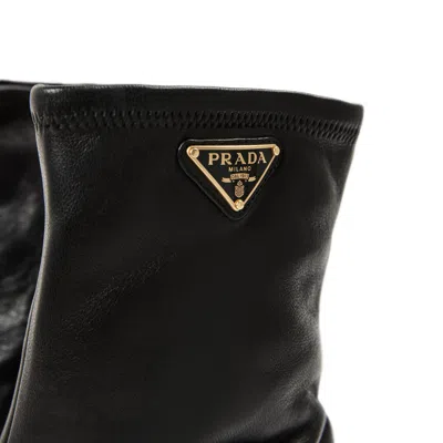 Prada Ankle Highheeled Boots In Black
