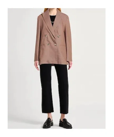 Maxco. Double-breasted Suit Jacket In Nude