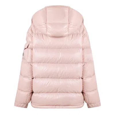 Moncler Horizontal-quilted Down Jacket In Pink