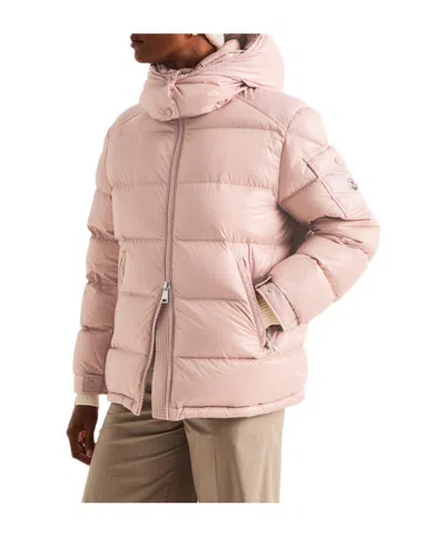 Moncler Horizontal-quilted Down Jacket In Pink