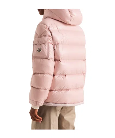 Moncler Horizontal-quilted Down Jacket In Pink