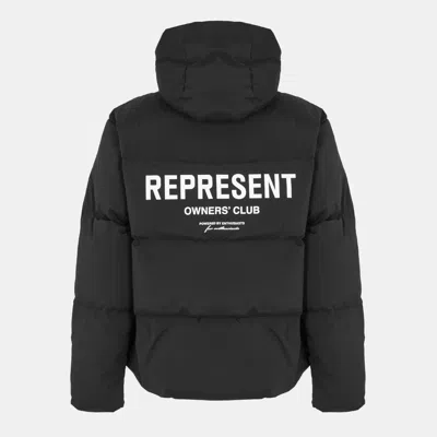 Represent Solid Color Down Jacket In Black