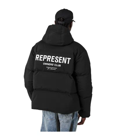 Represent Solid Color Down Jacket In Black
